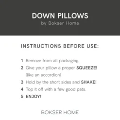 Firm 700 Fill Power Luxury White Duck Down RDS Certified Machine Washable White Bed Pillow | BOKSER HOME -Cozy Bedding Home GUEST 51c11ec2 be90 4f18 9198 c51f7ce1825f