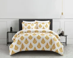Chic Home Amelia Duvet Cover Set Floral Medallion Print Design Bedding With Zipper Closure Yellow -Cozy Bedding Home GUEST 550b7dcd 7929 403e 8239 73474b15e6c4