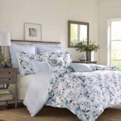 Laura Ashley Chloe Duvet Cover Set Blue -Cozy Bedding Home GUEST 5a1f9456 1969 450c 83a6 f8999cf1b676
