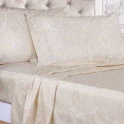 Vintage Bohemian Floral Paisley Cotton Blend Deep Pocket Bed Sheet Set By Blue Nile Mills -Cozy Bedding Home GUEST 5bc239fb b15d 42f3 a16f 1f9ddc400612