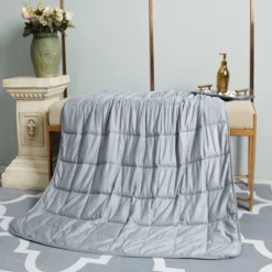 48"x72" 100% Cotton 20lbs Weighted Blanket Silver Gray - Pur Serenity -Cozy Bedding Home GUEST 5d5f8299 5845 4036 8805 2a97240222c4