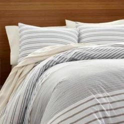 Eddie Bauer - Cooper Stripe Reversible Duvet Cover & Sham Set Beige -Cozy Bedding Home GUEST 5d7b7df6 a5ed 4693 8398 7a90d06cf7ac