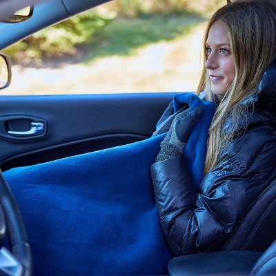 Fleming Supply Heated Car Blanket- 12V Electric Fleece Travel Throw For Cars, Trucks, RVs & Emergency Kits - 59" X 43", Navy 5 Fleming Supply Heated Car Blanket- 12V Electric Fleece Travel Throw For Cars, Trucks, RVs & Emergency Kits - 59" X 43", Navy - Image 3