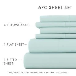Solid 6 Piece Sheet Set - Ultra Soft, Easy Care - Becky Cameron (Extra Pillow Cases!) -Cozy Bedding Home GUEST 64044c1c 2c48 44f0 b8b3 cb7ae86e86c7