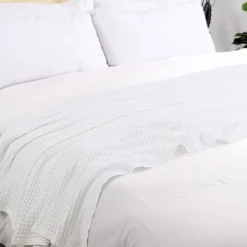 1 Pc Cotton Waffle Weave Comfortable Bed Blanket - PiccoCasa 11 1 Pc Cotton Waffle Weave Comfortable Bed Blanket - PiccoCasa -Cozy Bedding Home GUEST 645a6320 7844 4e07 8111 3d0e9a46abc9
