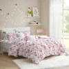 Penelope Floral Printed Ruched Comforter Set Pink