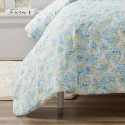 Happy Floral Microfiber Duvet Set Blue - Poppy & Fritz -Cozy Bedding Home GUEST 6584c5bb c29d 4490 9f35 9fda25429030