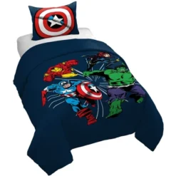 Saturday Park Marvel Comics Avengers Invincible 100% Organic Cotton Duvet Cover & Sham Set -Cozy Bedding Home GUEST 6655a1ac e84c 482d aeb3 2aa728cc66f9