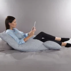 100% Cotton Jersey U-Shaped Pillow Cover-58", Gray -Cozy Bedding Home GUEST 681146f5 103c 4b8a 9b74 f887ef266ffc