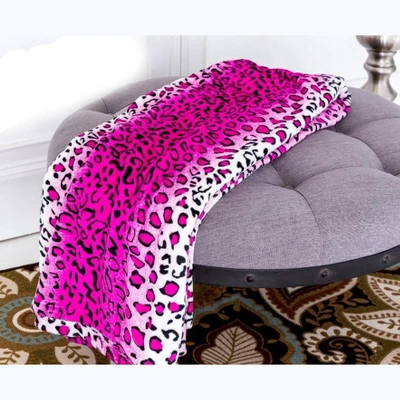 Home Mart Goods Full Size Super Soft Micro Plush Flannel Bed Pink Leopard Skin Print Blanket 4 Home Mart Goods Full Size Super Soft Micro Plush Flannel Bed Pink Leopard Skin Print Blanket - Image 2