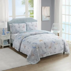Sweet Home Collection Quilt Embroidered Soft And Luxurious Quilt Set With Shams