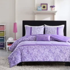 Mi Zone Angela Comforter Set Purple -Cozy Bedding Home GUEST 6edd28db 9106 4ffc a661 0349f705e037
