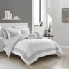 Chic Home Gibson Comforter Set Striped Hotel Collection Design Bed In A Bag Bedding - 9 Piece - Grey