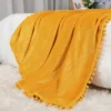1 Pc Polyester Luxury Flannel With Pompom Fringe Bed Blankets - PiccoCasa -Cozy Bedding Home GUEST 6f984b59 c0cb 4320 80d1 0ba0d8932851