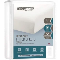 Micropuff 100% Microfiber Fitted Sheet - White 17 Micropuff 100% Microfiber Fitted Sheet - White -Cozy Bedding Home GUEST 7183b168 5cff 47e9 b1b9 b9a601dcc077