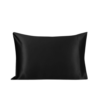 2 Pcs Standard Silk Gift Set Pillowcase And Eye Cover Black - PiccoCasa 6 2 Pcs Standard Silk Gift Set Pillowcase And Eye Cover Black - PiccoCasa - Image 4
