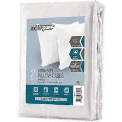 Micropuff 100% Microfiber Pillow Case – White (2 Pack) -Cozy Bedding Home GUEST 7ed0455e 55e7 4efa b927 4150486c9922