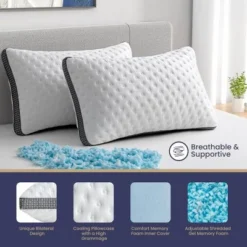 Cooling Pillow Queen Size 1 Pack, Cooling Gel Memory Foam Bed Pillow, Medium Firm Pillow For Sleeping, Cooling & Smooth Washable Cover 13 Cooling Pillow Queen Size 1 Pack, Cooling Gel Memory Foam Bed Pillow, Medium Firm Pillow For Sleeping, Cooling & Smooth Washable Cover -Cozy Bedding Home GUEST 80956723 2836 44de b3fa 801fec0f58d1
