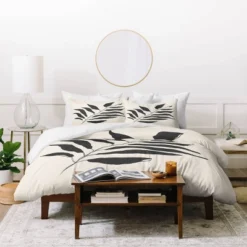Breezy Palm Cotton Duvet & Sham Set - Deny Designs