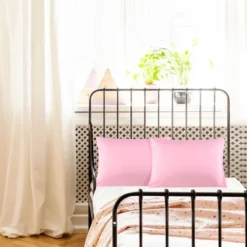 2 Pcs Toddler Silk Satin With Zipper Pillowcase Blush - PiccoCasa