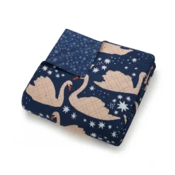 Full/Queen 3pc Swanning Around Quilt Set Navy - Makers Collective -Cozy Bedding Home GUEST 851d06d7 3ca4 4901 853a 1e238da4d99a