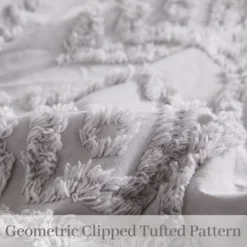 Cotton Chenille Duvet Cover Set, 3PCS Boho Geometric Chenille Clipped Jacquard Farmhouse Duvet Cover Set -Cozy Bedding Home GUEST 8e046cf8 a323 440b 8d51 2d9b0d9b8611