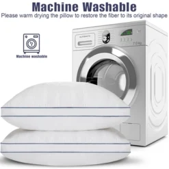 Gulches Queen Size 2 Pack Bed Pillows - White, Soft Down Alternative Fill, Breathable Microfiber, Hypo-Allergenic, 42x75cm 14 Gulches Queen Size 2 Pack Bed Pillows - White, Soft Down Alternative Fill, Breathable Microfiber, Hypo-Allergenic, 42x75cm -Cozy Bedding Home GUEST 8fdd5608 a73c 4c53 a3a7 e554ff1a6b33