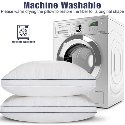 Gulches Queen Size 2 Pack Bed Pillows - White, Soft Down Alternative Fill, Breathable Microfiber, Hypo-Allergenic, 42x75cm 8 Gulches Queen Size 2 Pack Bed Pillows - White, Soft Down Alternative Fill, Breathable Microfiber, Hypo-Allergenic, 42x75cm - Image 6