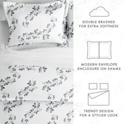 Quatrefoil & Farmhouse Vine Prints Duvet Cover Set, Ultra Soft, Easy Care - Becky Cameron (3 Piece Set) -Cozy Bedding Home GUEST 9233499c d815 45cb 8c0d 1306a9672b34