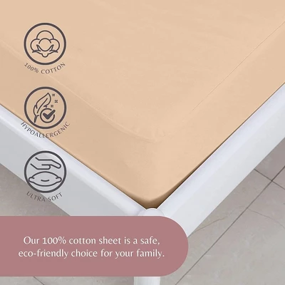 Superity Linen 100% Cotton Breathable Fitted Bed Sheets 3 Superity Linen 100% Cotton Breathable Fitted Bed Sheets
