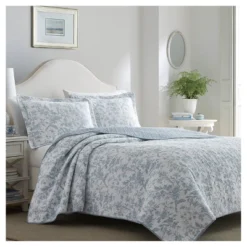 Blue Amberley Quilt Set - Laura Ashley® -Cozy Bedding Home GUEST 987f436d 0ed4 41b8 98c7 d26cacfe2e64