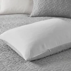 N Natori 3pc Origami Oversized Knit Quilted Top Comforter Mini Set Gray -Cozy Bedding Home GUEST 9a9d3f60 9556 49e5 acb0 3cc4551ef26f
