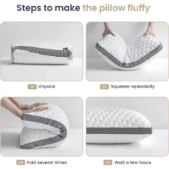 FONTOI 2 Pack Cooling Pillow Queen Size, All-Season Comfort, Perfect For Home, Hotel, Cooling&Smooth Washable Cover, White&Gray, 17.8"*5.9"*26.8" -Cozy Bedding Home GUEST 9bd42f5a 9ef9 4370 a66e 8d3bad38b53e