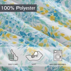 Happy Floral Microfiber Duvet Set Blue - Poppy & Fritz -Cozy Bedding Home GUEST 9bf09363 1df5 4411 b375 af2941dbaa2f