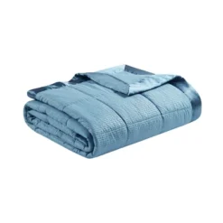 Parkman Oversized Down Alternative With Satin Trim Bed Blanket Slate Blue -Cozy Bedding Home GUEST 9bfa5137 d023 46a4 b123 84df4b14d94e