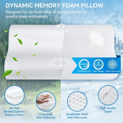 FAPO Bed Pillow, Cervical Pillow For Neck Pain Relief, Memory Foam Neck Pillow For Sleeping, Contour Cooling Pillow For Side Sleeper 4 FAPO Bed Pillow, Cervical Pillow For Neck Pain Relief, Memory Foam Neck Pillow For Sleeping, Contour Cooling Pillow For Side Sleeper - Image 2