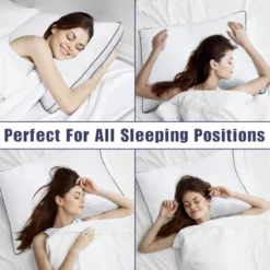 Gulches Queen Size 2 Pack Bed Pillows - White, Soft Down Alternative Fill, Breathable Microfiber, Hypo-Allergenic, 42x75cm 12 Gulches Queen Size 2 Pack Bed Pillows - White, Soft Down Alternative Fill, Breathable Microfiber, Hypo-Allergenic, 42x75cm -Cozy Bedding Home GUEST 9e250d27 f817 46dc 82fc 33bc67fecab1