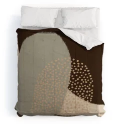 Modern Abstract Shapes 5 Polyester Comforter & Sham Set Beige/Brown - Deny Designs -Cozy Bedding Home GUEST 9e7d4497 5592 4c86 b87f fa061c3c8d43