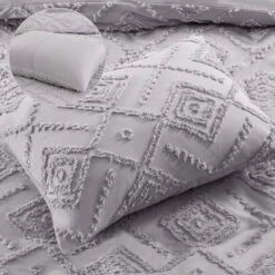 Cotton Chenille Duvet Cover Set, 3PCS Boho Geometric Chenille Clipped Jacquard Farmhouse Duvet Cover Set -Cozy Bedding Home GUEST 9ecf5fad 38f9 44cb 8ebe 8f1a3a2f9506