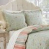 3pc King Floral Stripe Garden Glitz Reversible Bedspread Set Sage Green/Red/Cream - Waverly -Cozy Bedding Home GUEST a45831ef ffbd 4b0d 859e 924e672d6aa6