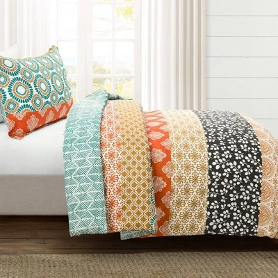 3pc Bohemian Stripe Cotton Duvet Cover Set - Lush Décor 4 3pc Bohemian Stripe Cotton Duvet Cover Set - Lush Décor - Image 2