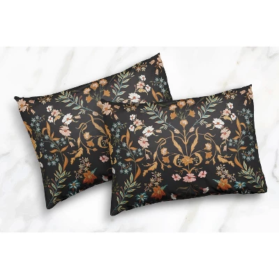 Sweet Jojo Designs King Duvet Cover And Shams Set Boho Floral Wildflower Black And Orange 3pc 4 Sweet Jojo Designs King Duvet Cover And Shams Set Boho Floral Wildflower Black And Orange 3pc - Image 2