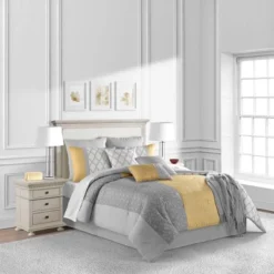 Ridgewood Comforter Set Gray/Yellow - Lanwood Home -Cozy Bedding Home GUEST aa950256 ee78 4e74 bd41 ae56ecd8e93b