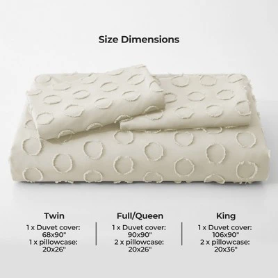 Peace Nest Ultra-Lightweight Microfiber Clipped Duvet Cover Set With Circle Pattern 4 Peace Nest Ultra-Lightweight Microfiber Clipped Duvet Cover Set With Circle Pattern - Image 2