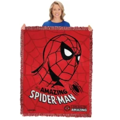 Northwest Spider-Man: Beyond Amazing Woven Jacquard Throw Blanket, 46" X 60", Classic Spidey -Cozy Bedding Home GUEST ac6eb3a5 de14 4247 8711 ace5bda62ad9