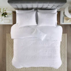 4pc Amari Cotton Seersucker Duvet Cover Set -Cozy Bedding Home GUEST acca78f7 1f96 401f 84ab 5a459e3ec852