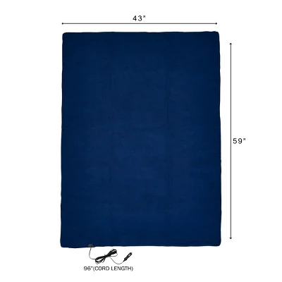 Fleming Supply Heated Car Blanket- 12V Electric Fleece Travel Throw For Cars, Trucks, RVs & Emergency Kits - 59" X 43", Navy 3 Fleming Supply Heated Car Blanket- 12V Electric Fleece Travel Throw For Cars, Trucks, RVs & Emergency Kits - 59" X 43", Navy