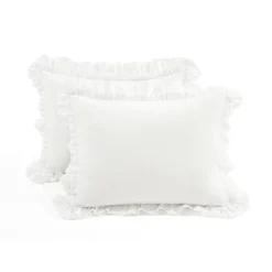 Lush Decor 3pc Ella Ruffle Comforter Bedding Set White -Cozy Bedding Home GUEST b157a919 dda7 4146 9049 7a8141af4eb4