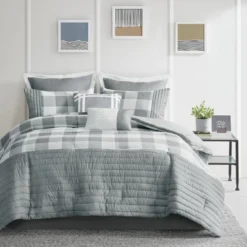 8pc Kingston Comforter Set Gray - 510 Design -Cozy Bedding Home GUEST b4b41dab efb9 41fe 8672 696285df1823