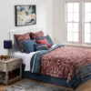 8pc Printed Paisley With Border Comforter Bedding Set Rose/Blue - Threshold™